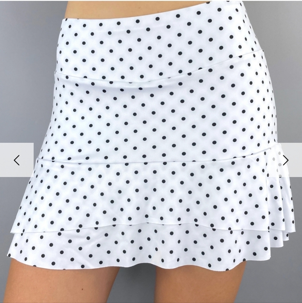 Denise Crownwall Chiquita Skort Polka-Dot White-black Back Pockets Size XL.